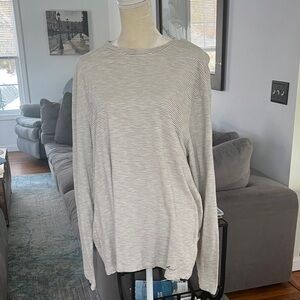 Frame Denim Gray Striped Long Sleeve Tee XXL Slim